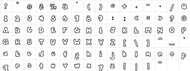 DJ Patch Regular  glyph index