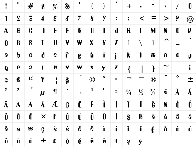 00888 Regular  glyph index