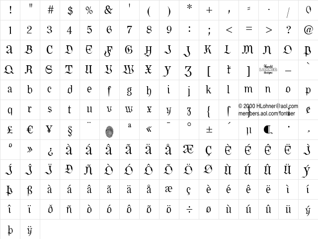 Kombine Regular  glyph index