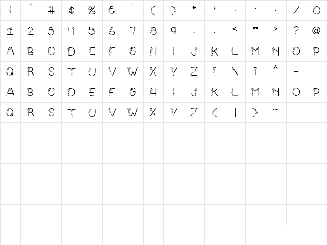 CK Balloons Regular  glyph index