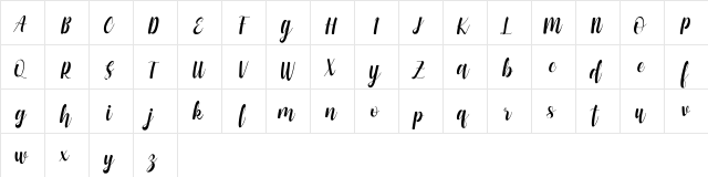 Sweetboys FREE Regular  glyph index