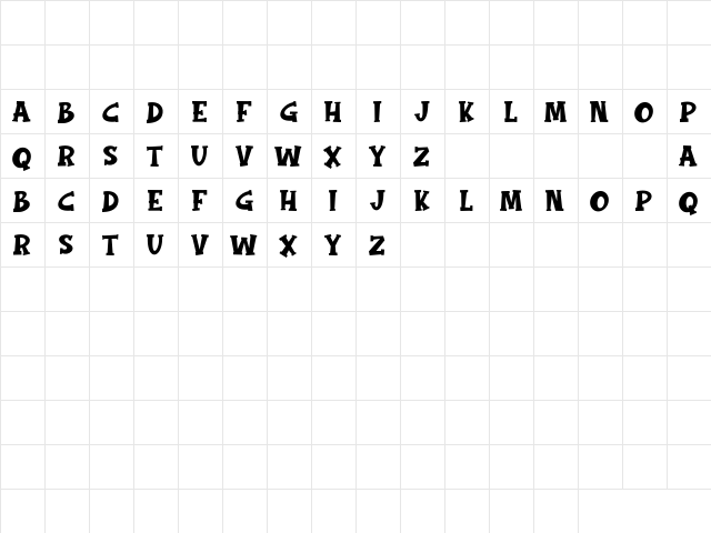 Magic Broom Regular  glyph index