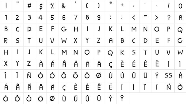 Sunscreen Pentaline  glyph index