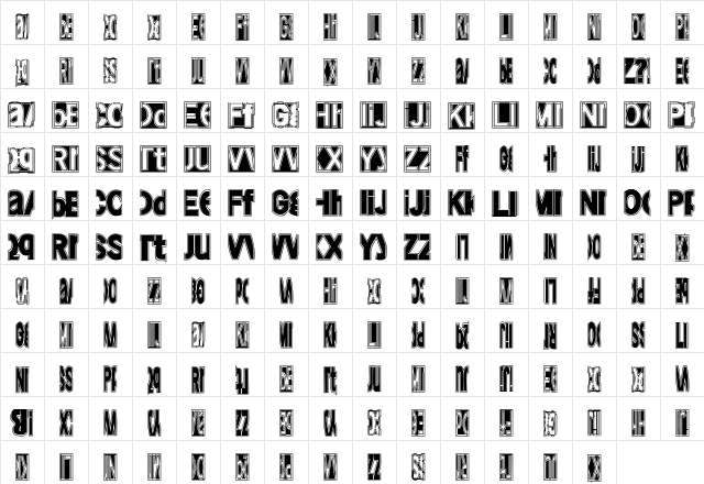 FriendlyFireMagic Regular  glyph index