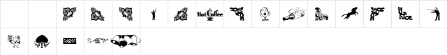 GriffDinOpt Regular  glyph index