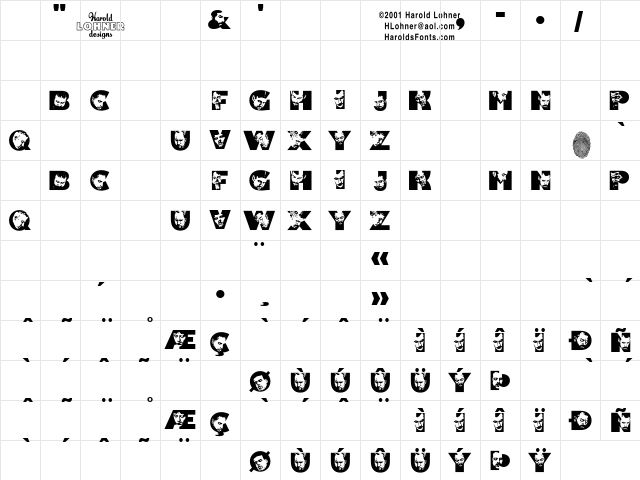 Hymn DEMO  glyph index