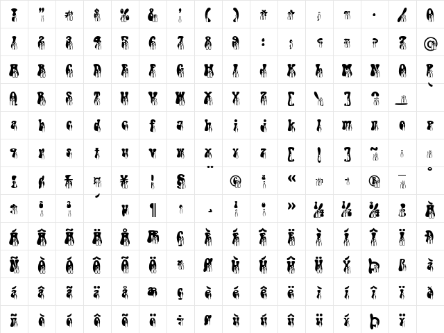 HB Kegel Normal  glyph index
