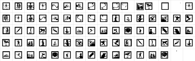 SomeSilhouBatsOne Regular  glyph index
