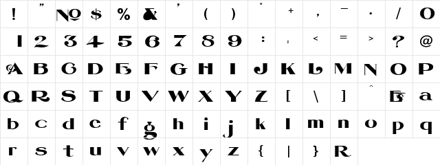 LHFHeavyFrenchRomanATK Medium  glyph index