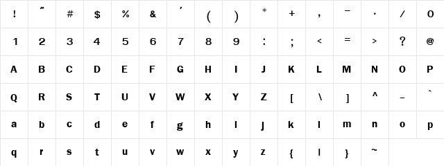 FreesiaUPC Bold  glyph index