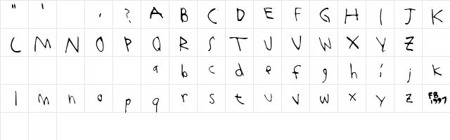 Morrissey Normal  glyph index
