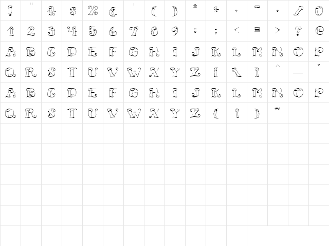 CK Winter Regular  glyph index