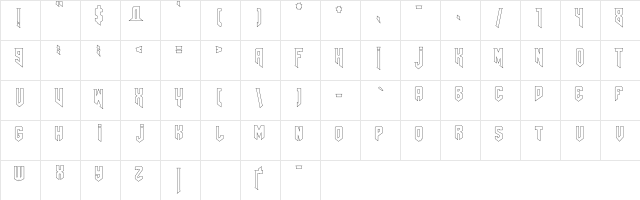AmazDooMRightOutline Regular  glyph index