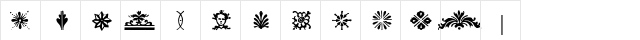 BodoniEF Regular  glyph index