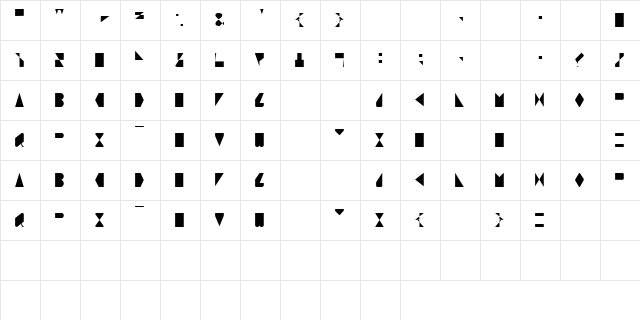 O Regular  glyph index