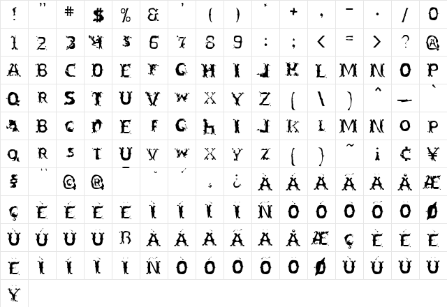 Sect Regular  glyph index