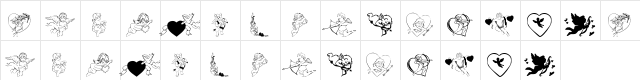 KR Cupids Regular  glyph index