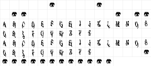 Zone23_zazen xtreme Normal  glyph index