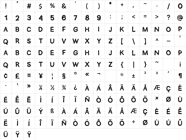 SEMERU Stamp  glyph index