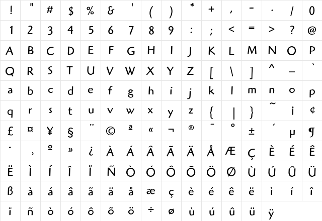 HighlanderEF Book  glyph index