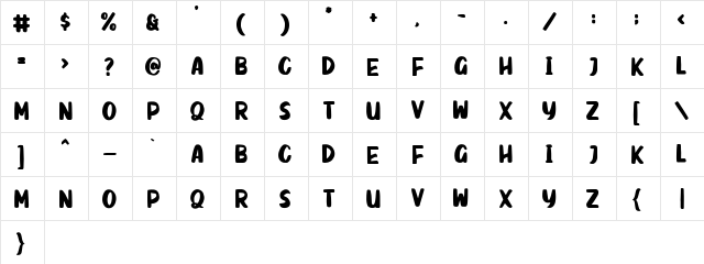 VOLDER Regular  glyph index