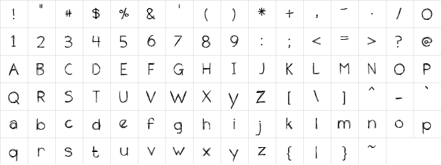 the unseen Regular  glyph index