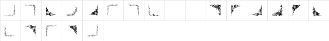 Vintage Decorative Corners 22 Regular  glyph index