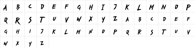 Bustracks FREE Regular  glyph index