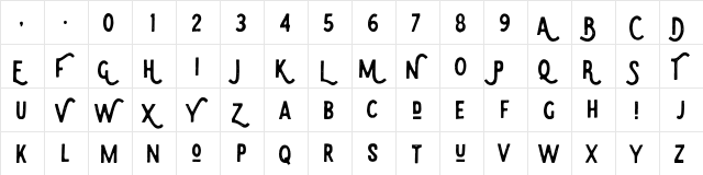 Eudora Regular  glyph index