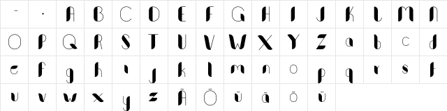 Black Tea Regular  glyph index