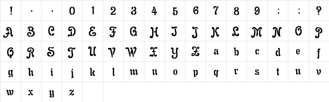 Shamcil 001  glyph index