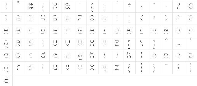 Zado Condensed Condensed  glyph index