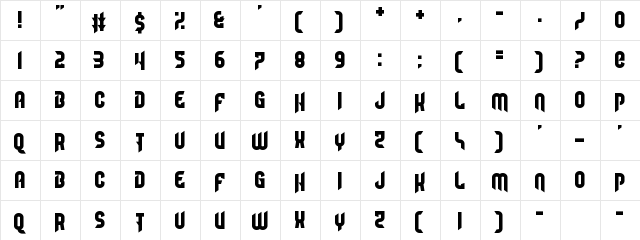 Camaraderie Regular  glyph index