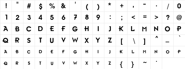 Ambient Regular  glyph index
