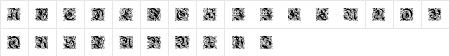 Decorative Initials 6 Regular  glyph index