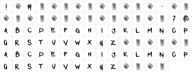 Dark Waters Regular  glyph index