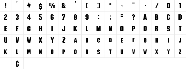 AtlasSCapsSSK Regular  glyph index
