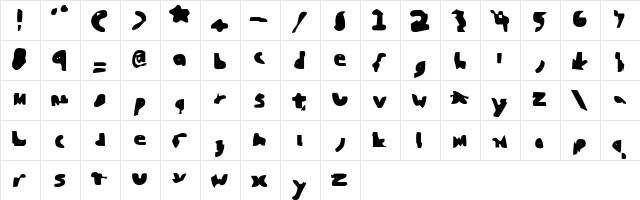 Blunted Regular  glyph index