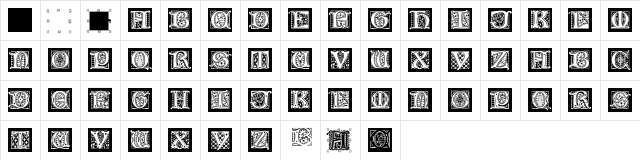 LombardiCaps Regular  glyph index