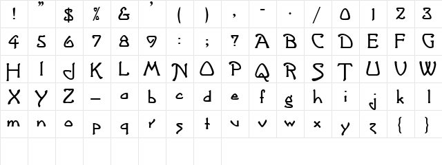 Argonaut Bold  glyph index