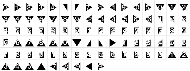 DecoNumbers LH Triangle Regular  glyph index