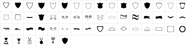 Awards Regular  glyph index