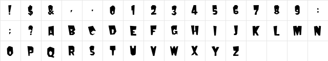 Kerouac Plain  glyph index