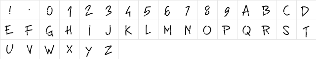 PWLinefont Medium  glyph index