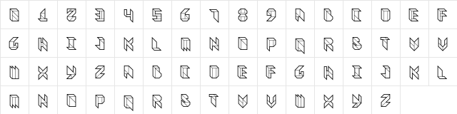 Vitreous Heavy  glyph index