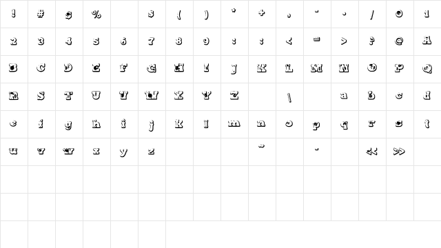 Moter Medium  glyph index
