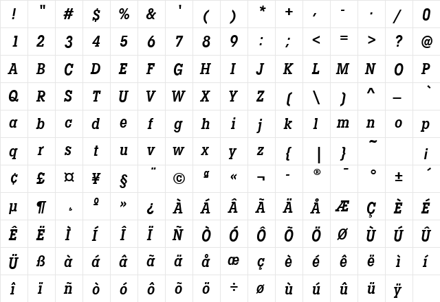 LubalinGraphCdITCTT Bold  glyph index