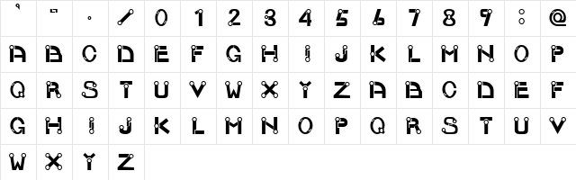 Joint Regular  glyph index