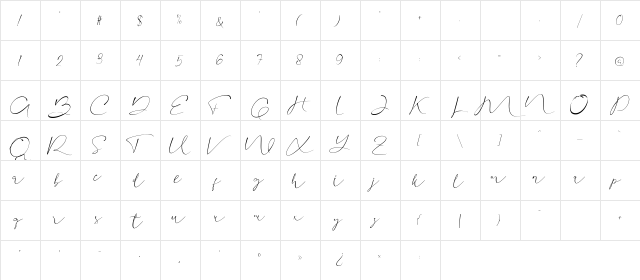 Aullia DEMO Regular  glyph index