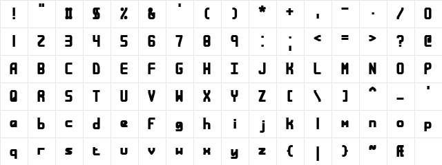 Bandwidth Bandless (BRK) Regular  glyph index